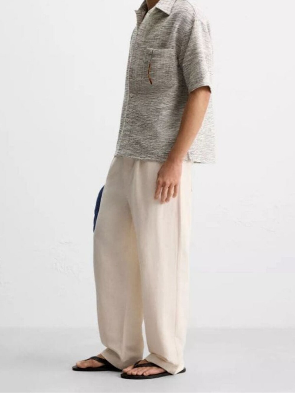 Zara Men's Linen Blend Trousers Size Medium NEW